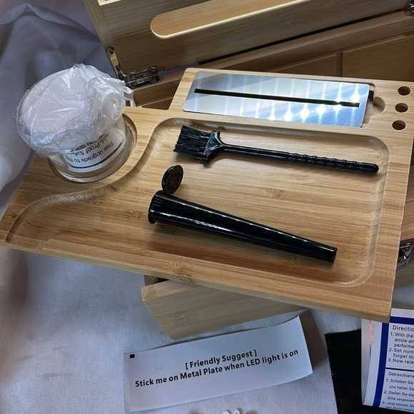 Artmory LED Light Wood  Locking Storage Box. Nature Bamboo.  NWT - Picture 3 of 11